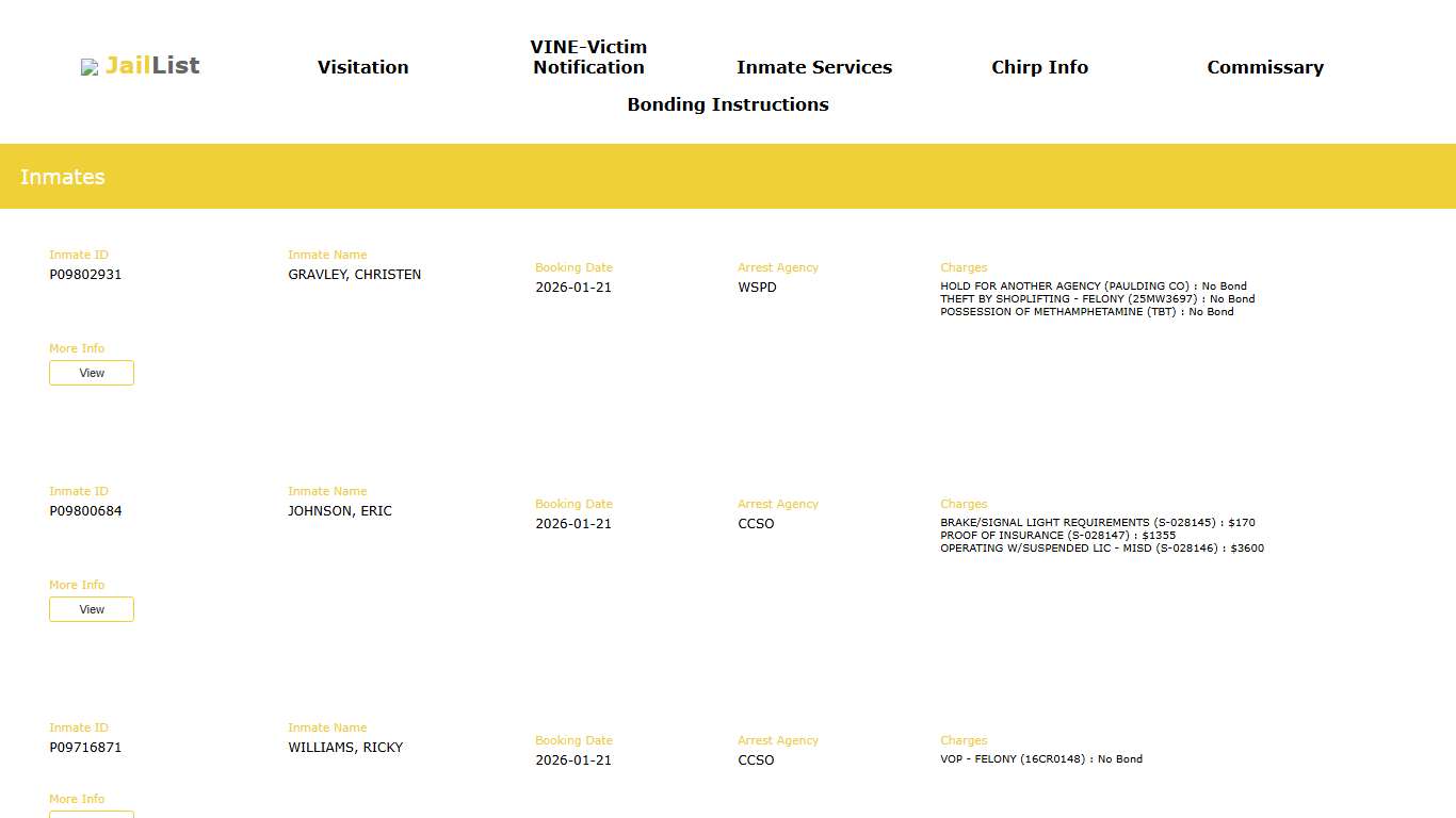 Cherokee County | Inmate Search